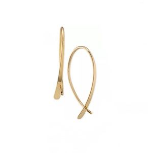Lauren Ralph Lauren Gold Tone Sculptural Threader Hoop Earrings